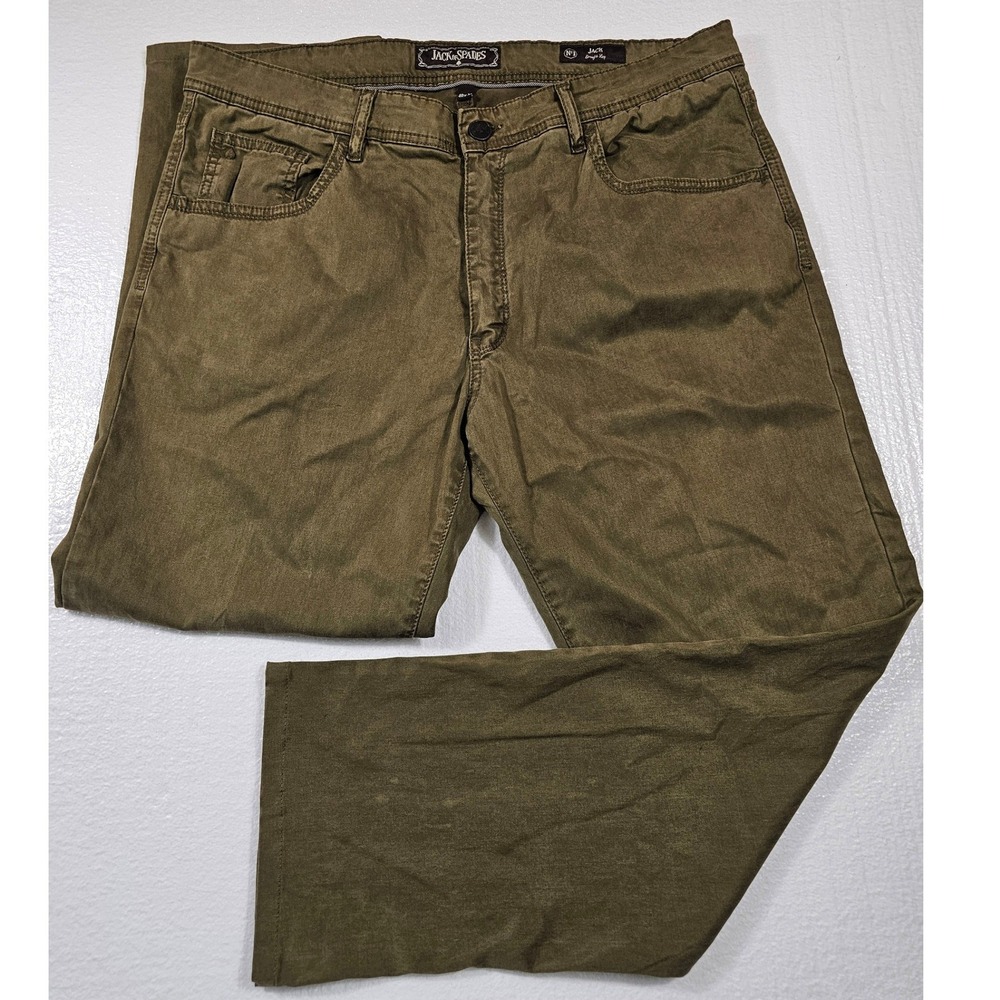 Jack of Spades Jack Straight Leg Olive Green Pants Mens 38x30 Stretch Casual